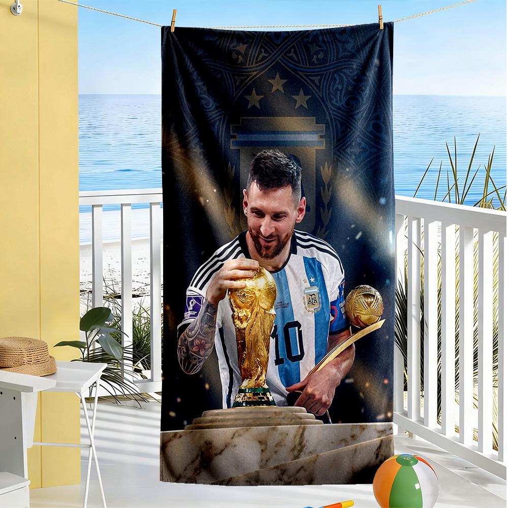 Messi Beach Towel Quick-Dry Soft Microfiber Comfortable Lightweight Portable for Swimming,Beach,Camping, Travel, Beach Accessories,Gym