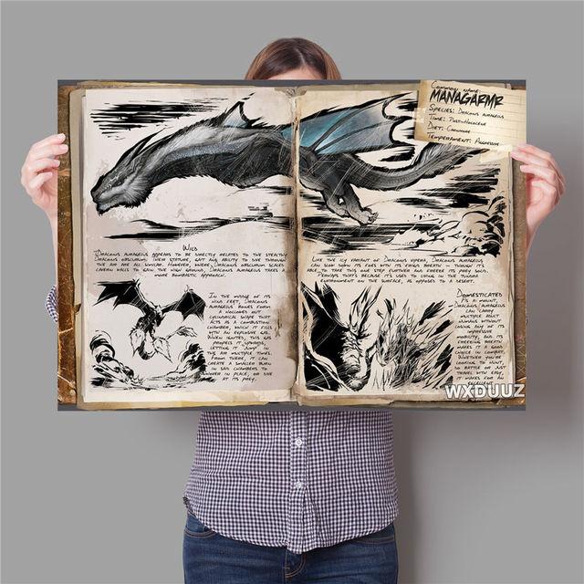 Retro Dinosaurier Schlange Phoenix Tiger Wandkunst Ölgemälde Dekoration Poster