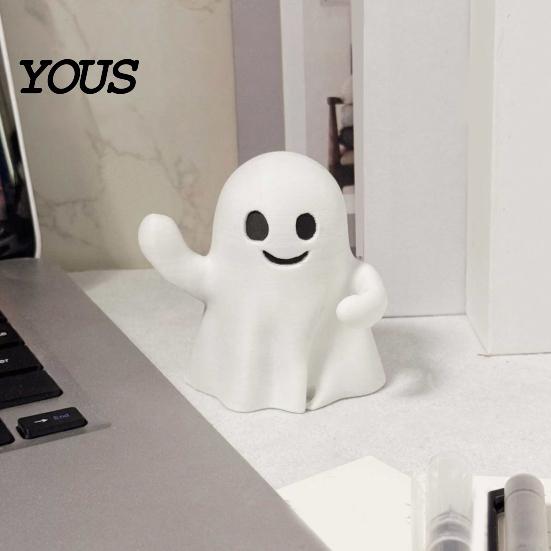 One-piece Molded Pen Holder Ghost Holder, Halloween Cute Desk Organizer, Spooky Creative Storage Solution Rest Stand for Pencils, Funny Office