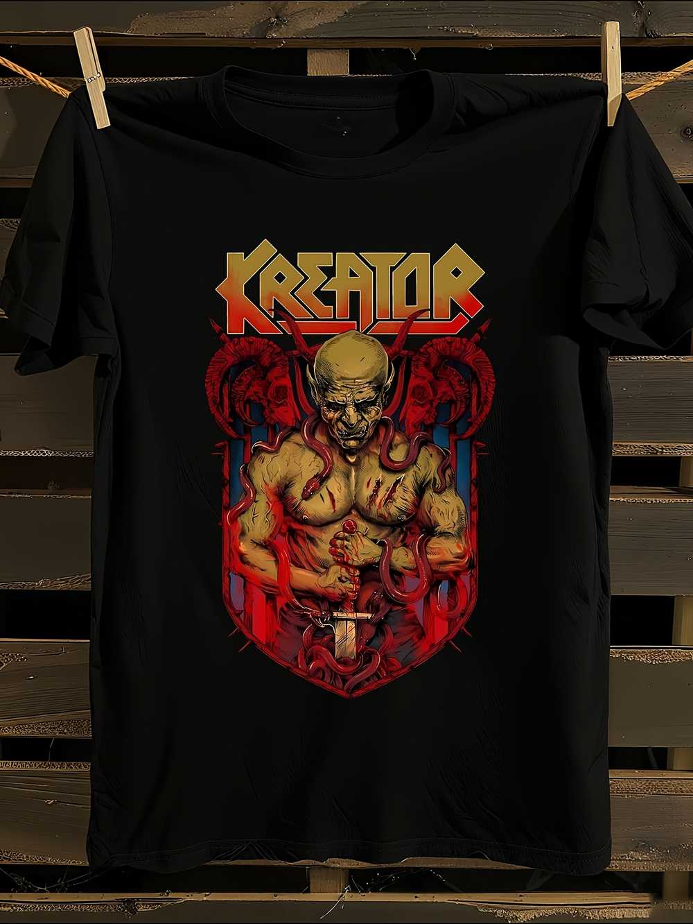 

Kreator Heavy Metal Band T-Shirt Mens Tshirt Womens Tshirts with Letters Print Short Sleeves T-Shirt Casual Street Tee Shirt Top XXXL