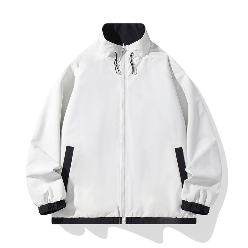 Jacket Men's Stand Collar Color Matching Spring New Casual Men's Tooling Outdoor Double-sided Wear.