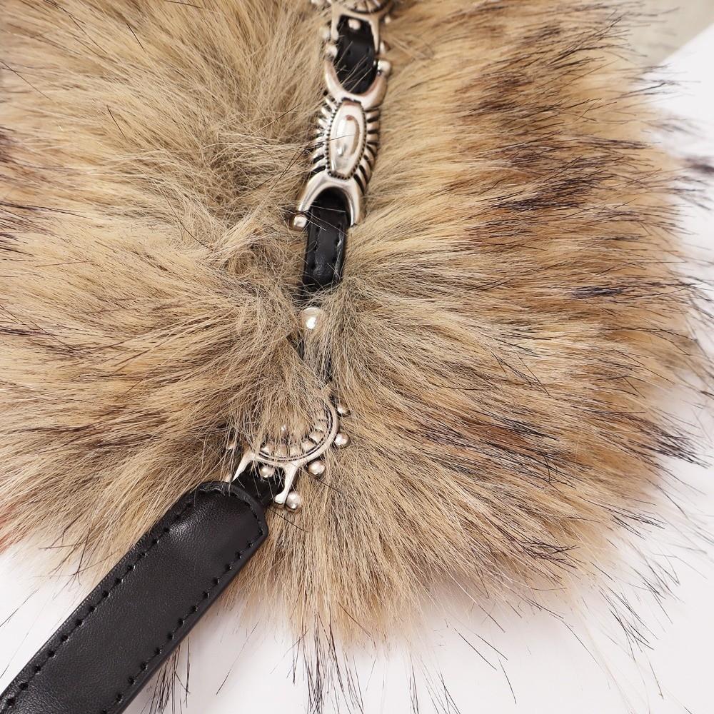 Fascia in Finta Pelliccia Peluche Stile Ragazza Piccante Y2K Moda Cintura Peluche Donna/Ragazze