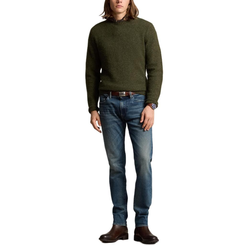 Polo Ralph Lauren Solid Color Crew Neck Ribbed Long Sleeve Sweater Men sweater Leaf-Green MNPOSWE16822011-300