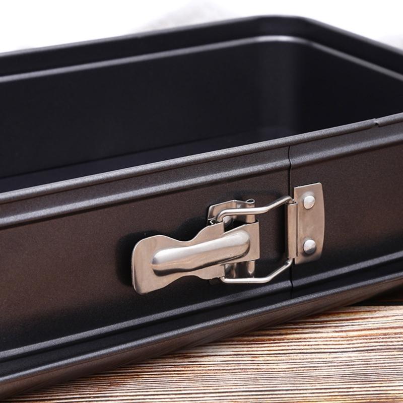Carbon Steel Cheesecake Pan With Locking Clasp Easy Releases Mould For Dessert Nonstick Rectangular Bakeware
