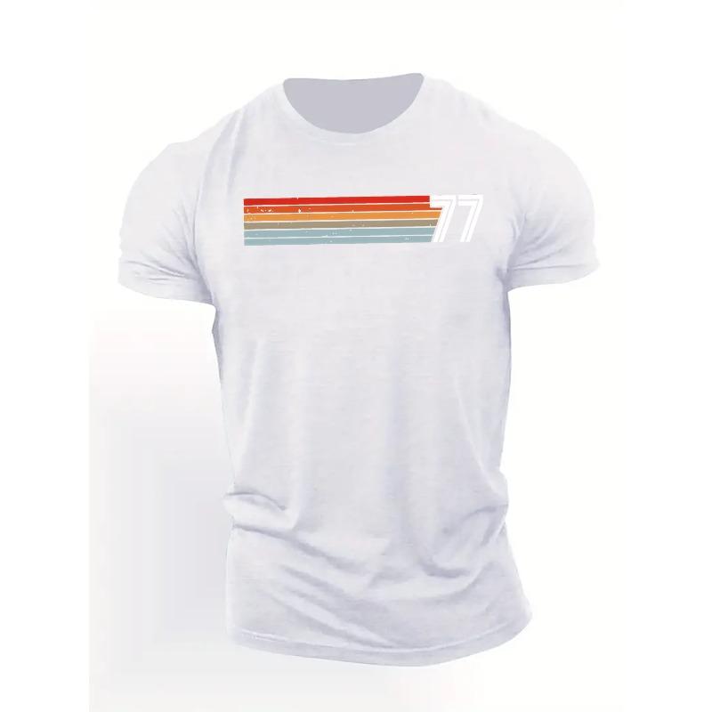European size Men'S Summer T-Shirt with Short Sleeves from Retro Collection