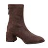 French suede high-heeled short boots women's autumn and winter 2025 new thick heel square head thin boots Martin women's boots socks boots