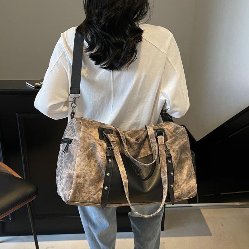 Personality Trend Fashion Travel Bag Men'S And Women'S Versatile Dry And Wet Separation Duffel Bag Texture Commuter Sports Fitness Bag