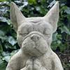 Outdoor French Bulldog Garden Statue Meditation Resin Craft Dog Memorials Dog Figures