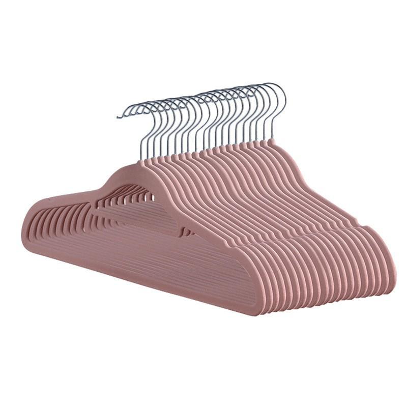 Durable Gray Flocked Hangers Set - 10 Piece Multifunctional Wardrobe Storage & Drying Solution