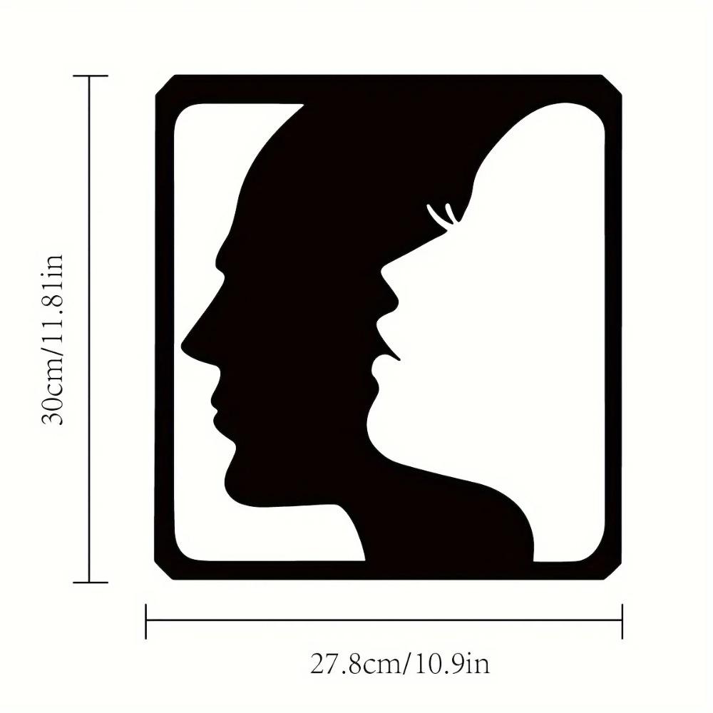 1ks kovové nástěnné umění mužský a ženský design tvaru obličeje stylová domácí dekorace do obývacího pokoje a ložnice nápad na elegantní dárek