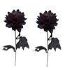 Halloween Artificial Flowers With Spider Black Faux Dahlia With Stem For Vase Gothic Table Centerpieces Home Party Decor