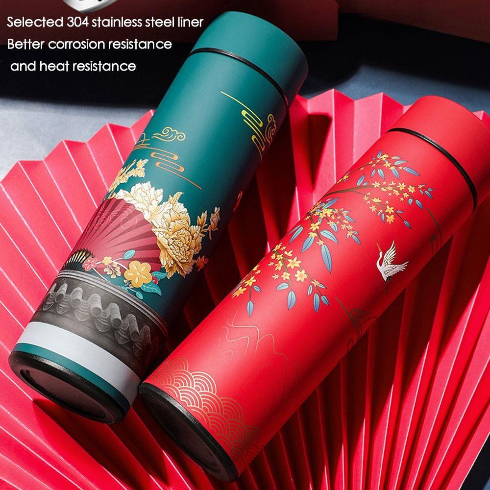 Water Bottle Vacuum Flasks Premium Travel  Mug Intelligent Temperature Display Chinese Style Cup