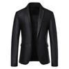 Fashion Men Leather Suits Jackets Formal Blazers Coats Good Quality Male Slim Business Casual Pu Leather Blazers Jackets