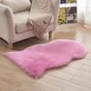 Plush Pink Faux Wool Rug for Bedroom or Living Room