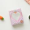 Mini Photo Album 3 inch 36 Sheets Hollow Heart Mini Card Organizer Bag for Children Girls Boys Holiday Birthday Gift