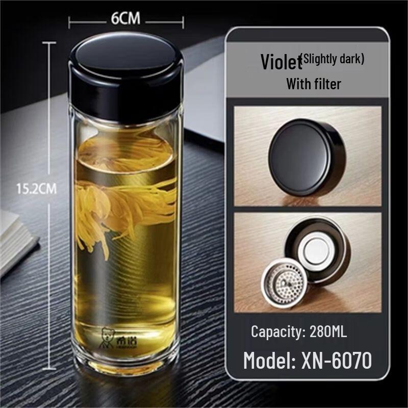 Xino Single Wall Borosilicate Glass Tea & Water Bottle