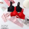 Plus Size Wire-Free Lace Bra: Breathable, Push-Up, Side Support, Anti-Sagging, Slimming Effect for Middle-Aged and Elderly Women