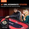 10 Player Foldable Poker Table, Blackjack Texas Holdem Poker Table with Padded Rails and Stainless Steel Cup Holders, Portable Folding Card Board Game
