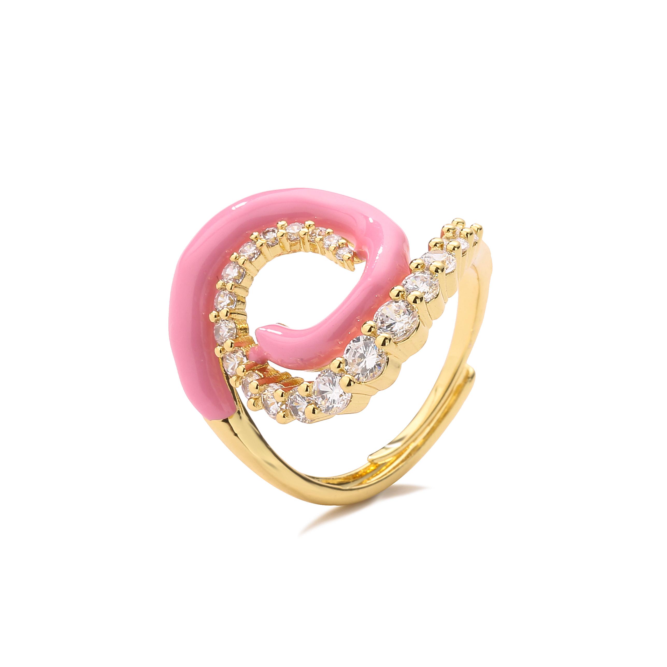 

HECHENG, Crystal Open Ring Square Rectangle Summer Ins Y2K Candy Color Enamel Multicolor Colorful Accessories Fashion Zircon розовый