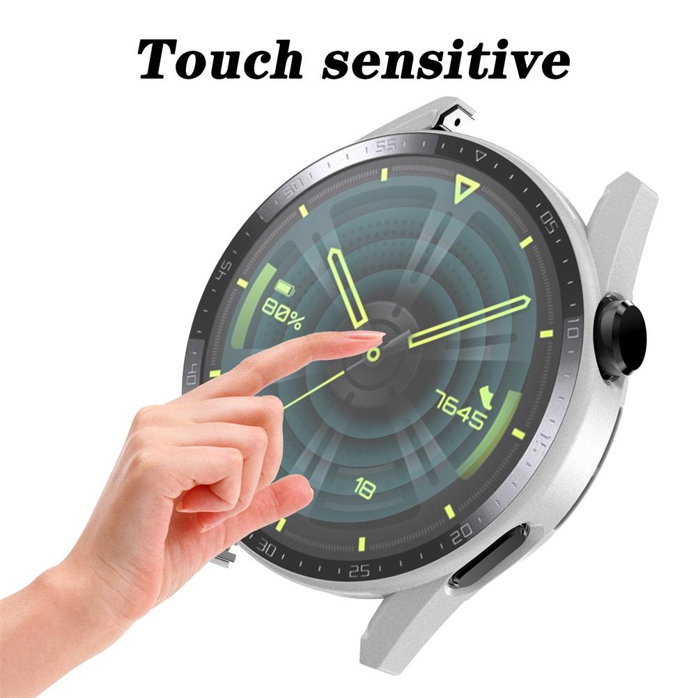 PC Frame Tempered Glass Case Compatible for Huawei Watch GT3 42mm46mm Smartwatch Shockproof  Covers