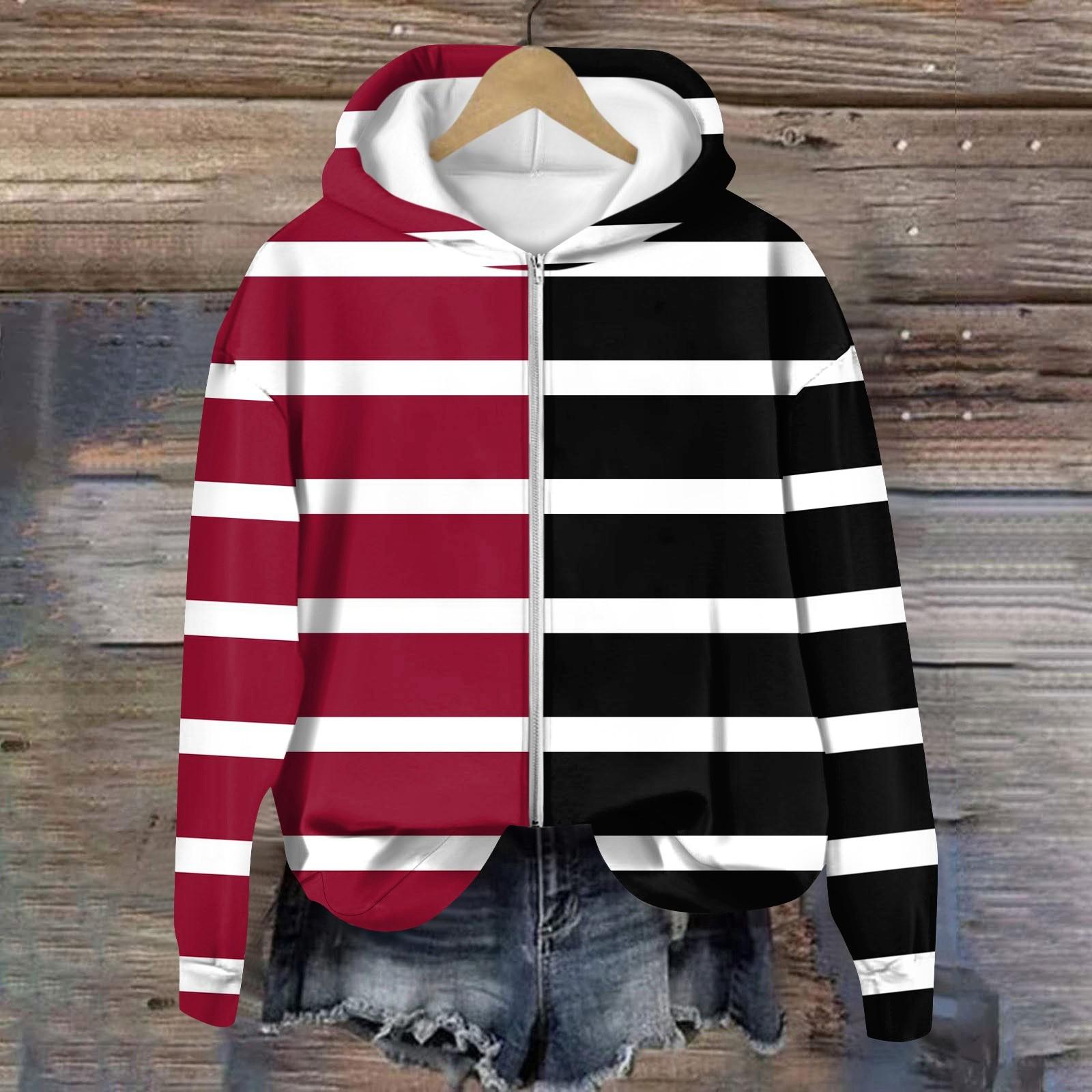 

Куртки для женщин Пальто с длинным рукавом на молнии с принтом Верхняя одежда Повседневные куртки M винный