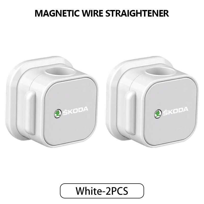 Lhwqr2 For Skoda Magnetic Protector Cable Clip Organizer USB Charger Cable Holder Cable Management Kodiaq Fabia Kamiq Karoq Octavia 2 3