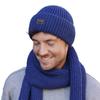 Men' Navy Set - Martin Hat and Scarf, 85% Acrylic / 15% Wool