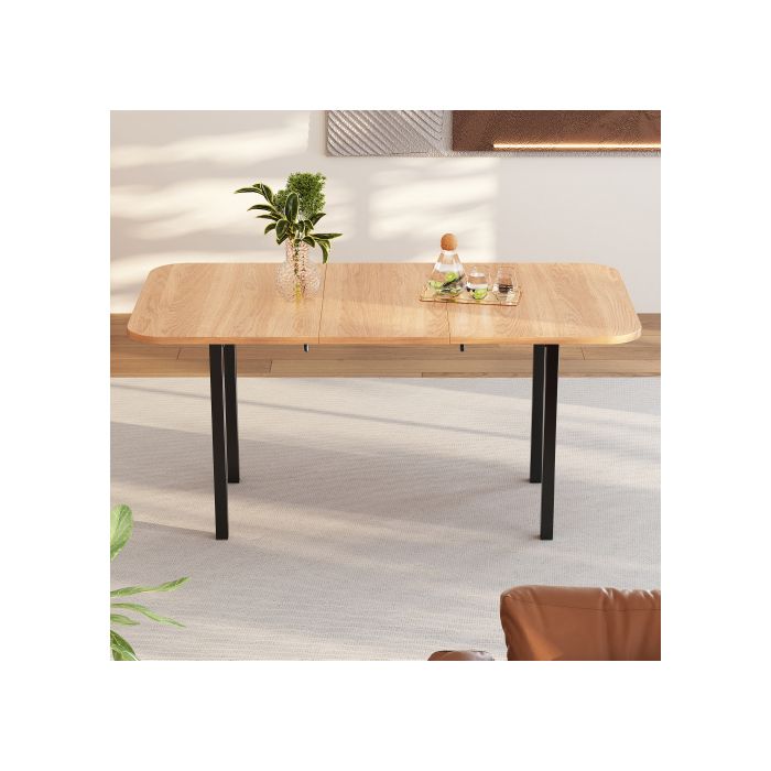 Dining Table - MUVOE - Extendable - 120-160 Cm - 4-6 People - Solid Wood