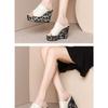 2025 Fashion Summer New Arrival Leopard Print Wedge Strappy Sandals Women's Sensual Glossy Fashion Trendy Shoes