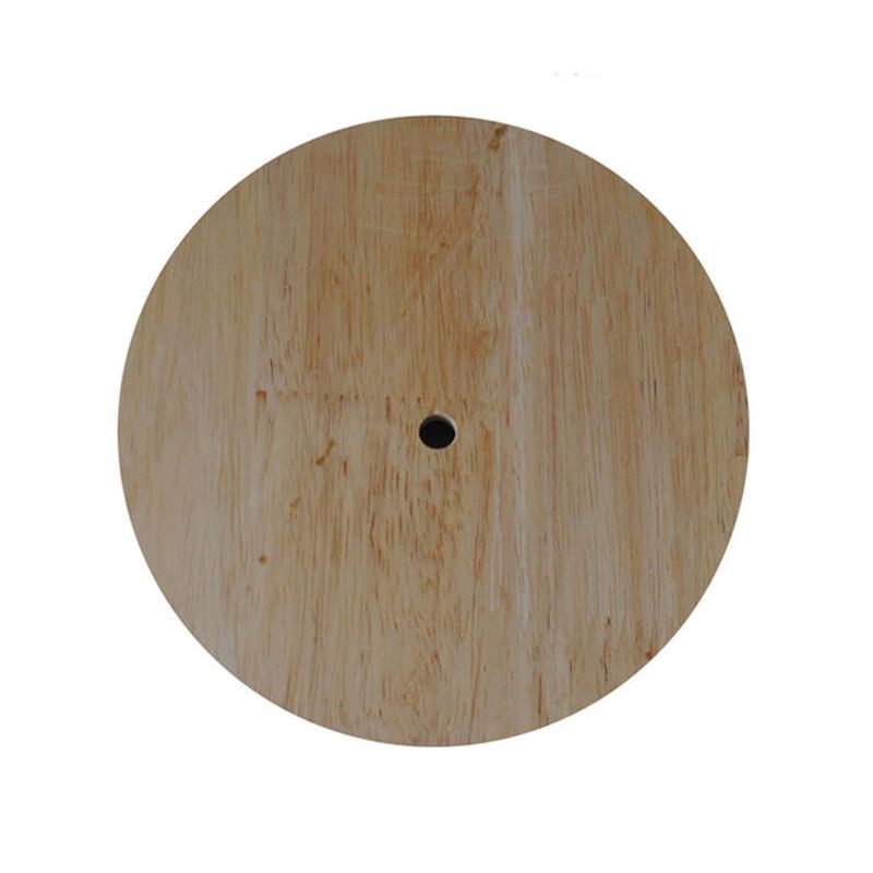 Circular Solid Wooden Base Holder with Cord on off switch for Table Lamp,Plug in E27 Lamp Bedside Lamp Holder for Home Lighting