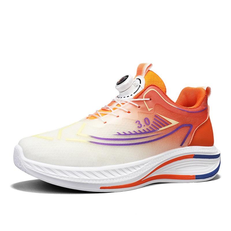 Men's Shoes Mesh Breathable Youth Casual Sports Shoes Rotating Button Lace-Free Non-Slip Running Shoes