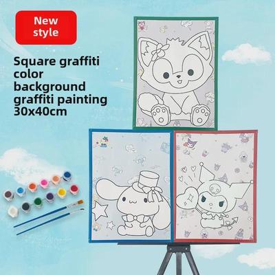 Großes Graffiti-Zeichenbrett für Kinder mit Gouache- und Aquarellfarben