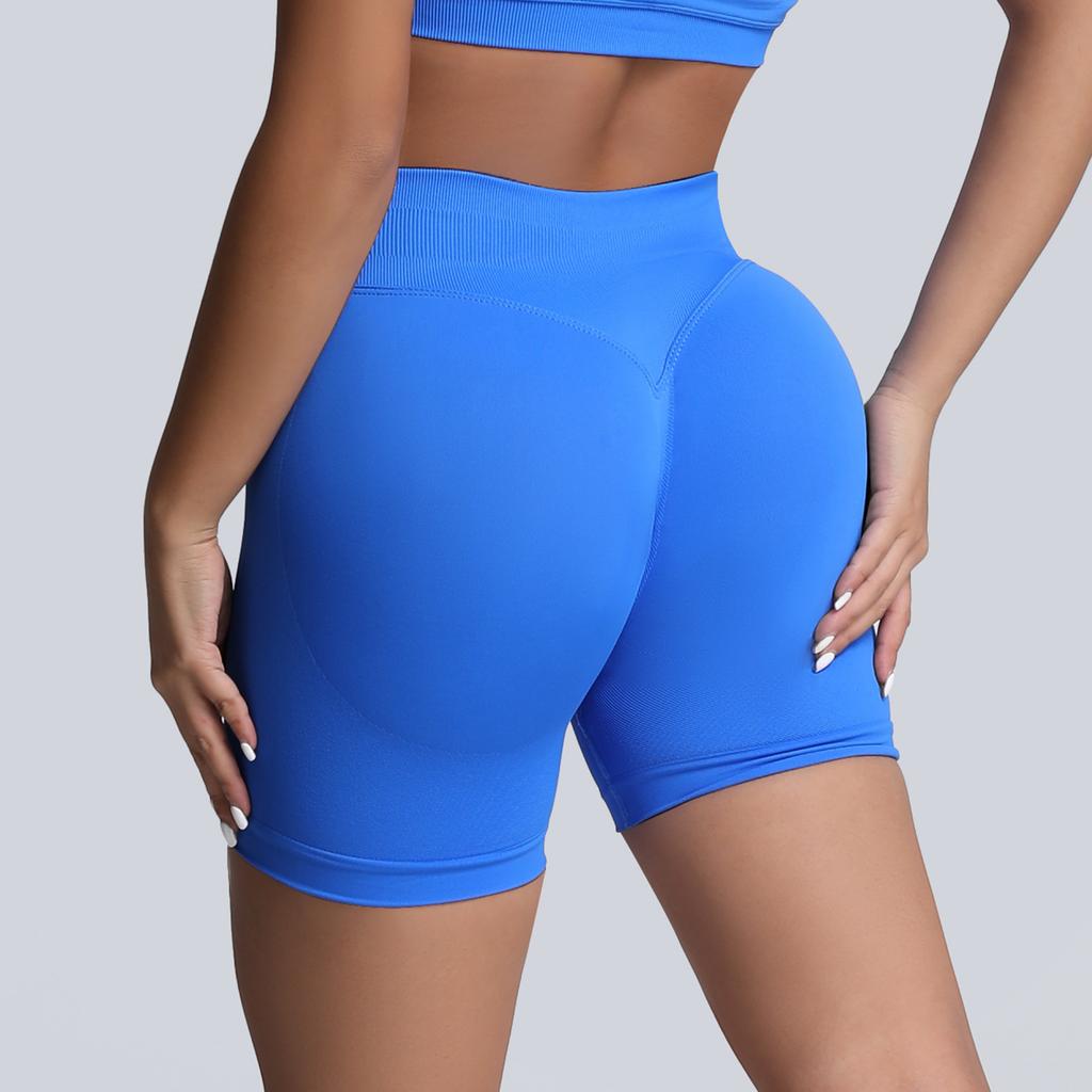 Seamless Matte High Waisted Yoga Shorts, Cinching And Lifting Hips, Tight Fitting Women'S Fitness Pants, Worn As Outerwear Running Shorts
