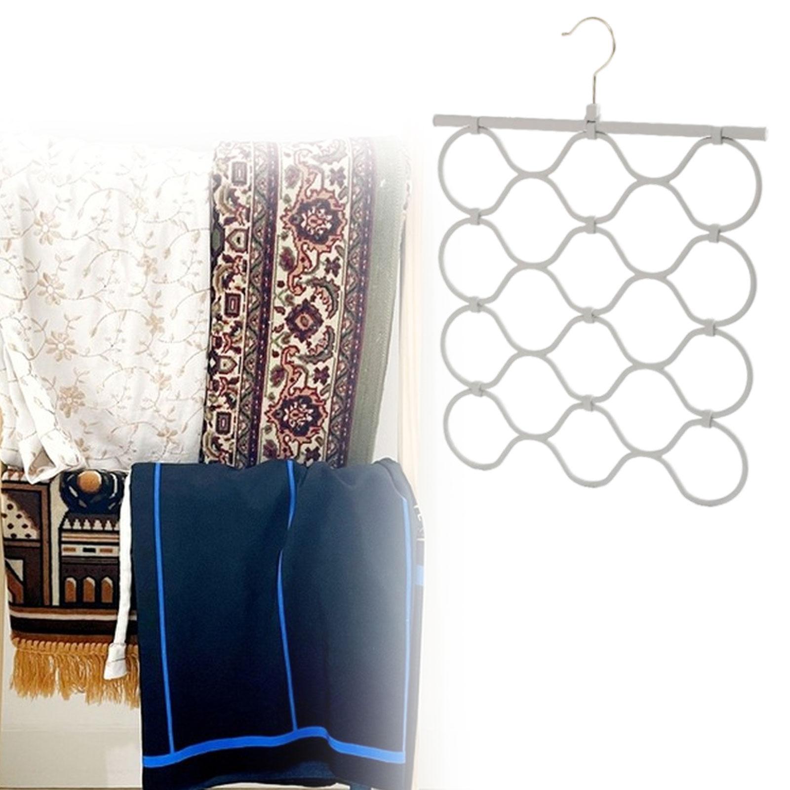 

Scarf Hanger Belt Rack Space Saving 4 Layers Clothing Rack Foldable Anti Slip серый