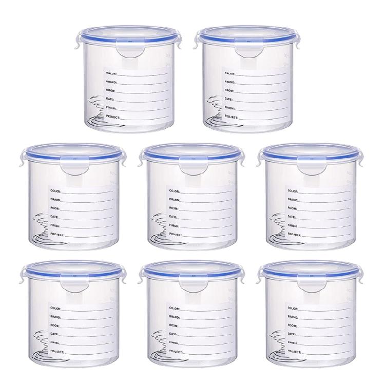 8Pcs Plastic Paint Containers with Lid Airtight Paint Container Touch Up Paint Storage Cups for Repainting Leftover Pa