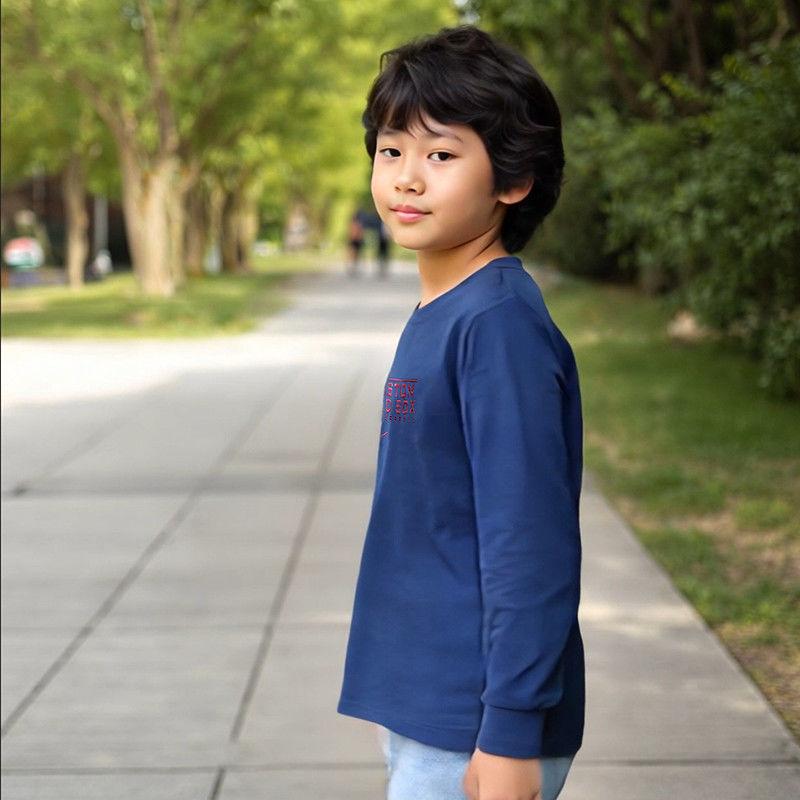 Nike Sweatshirt Mlb Collaboration Boston Red Sox Long Casual Sports Cotton Kids Sweatshirts 3Z3B3SBG5-BOS