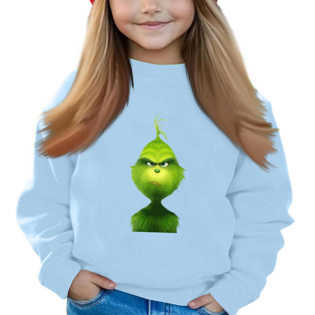 Christmas Day Girls Round Neck Pullovers For Kids Printed Baby Tops