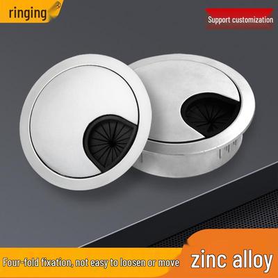Zinc Alloy Desk Cable Management Cover - Round Metal Wire Hole Cover for Computer Desks