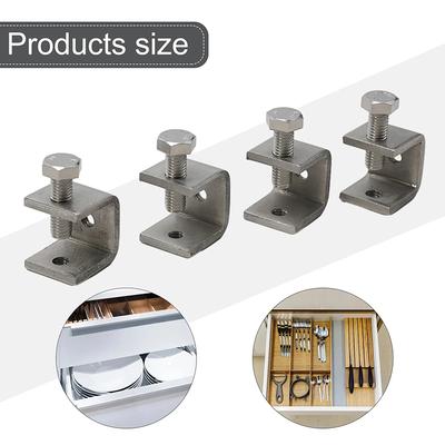 2/4 Piezas Mandíbulas de Abrazadera en C de Acero Inoxidable Resistentes a la Corrosión a Prueba de Óxido Tornillo de Posicionamiento Ajustable Para Soportes Fijos de Escritorio