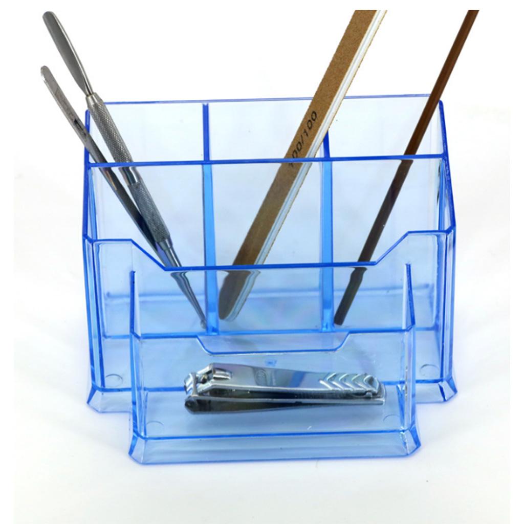 Acrylic Nail Tool Organizer Clear Makeup Storage Box Multifunctional Cosmetic Holder for Vanity Table