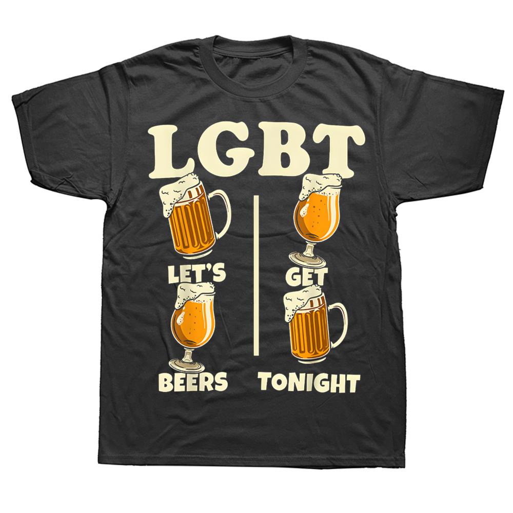 Vtipné LGBT Pojďme dnes na pivo Pivo 100% Bavlna Trička Pánská Móda Ležérní Tričko Volné Oversized Streetwear Tričko