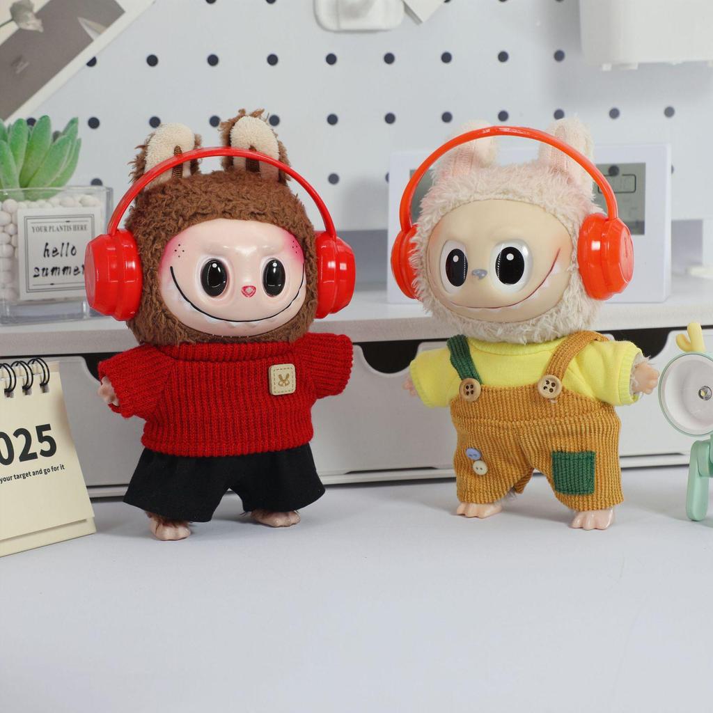 Labubu Macaron Headset Figurine Earphone Accessories & Dress-Up Photo Props