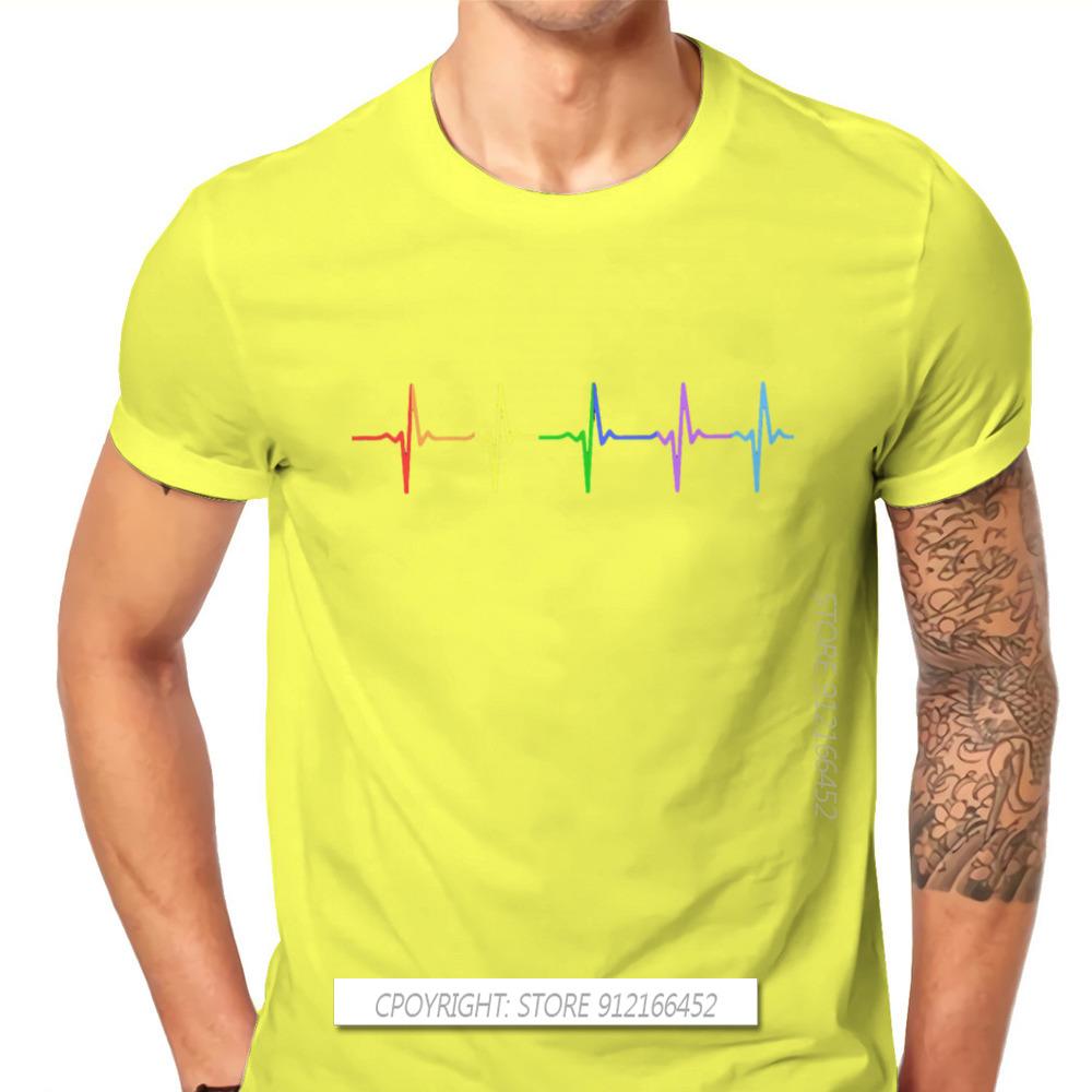 Rainbow Pulse Hearbeat Style TShirt LGBT Pride Month Lesbian Gay Bisexual Transgender Gift Clothes Basic T-Shirt Stuff