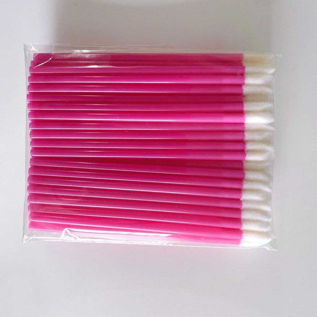 Portable Disposable Lip Brush with Hollow Handle - Flocked Lip Gloss Applicator Makeup Tool