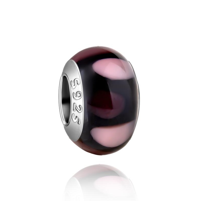 Murano Glas Serie Kupfer Weiß Herzförmiger Anhänger Passend für Armband Damen Exquisite Schmuckaccessoires Geschenke