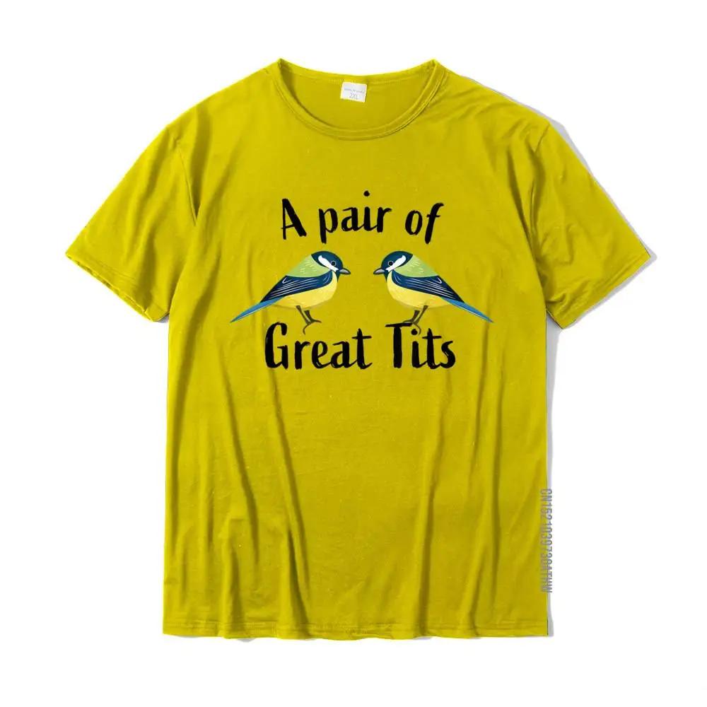 Ein Paar Kohlmeisen Lustiges Vogelgeschenk T-Shirt Street Custom Tops T-Shirt Vorherrschende Baumwolle Herren T-Shirt