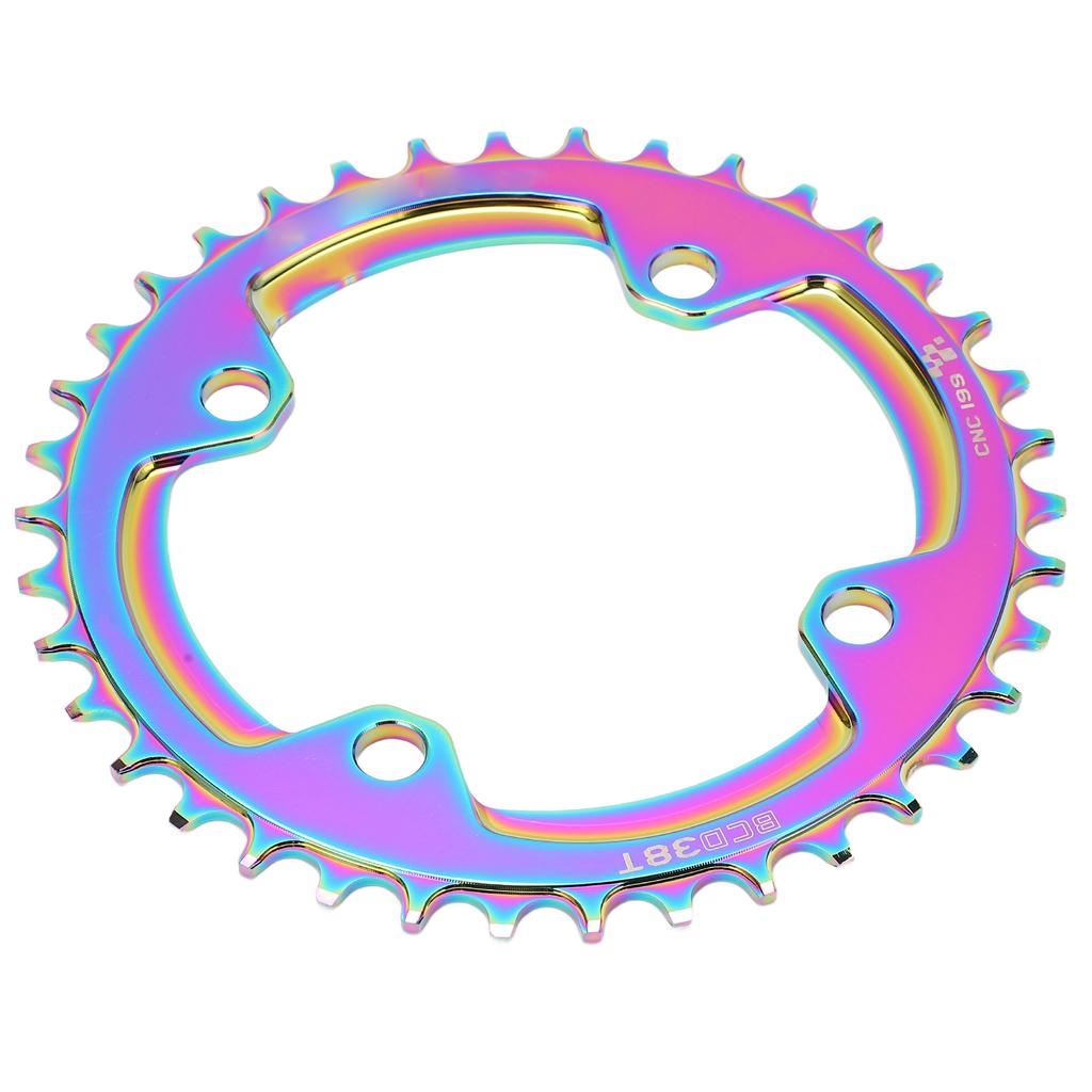 104 BCD Mountain Bicycle Narrow Wide Round Chainring Repair Colorful Single Chain Ring38T Round Chainring  104BCD