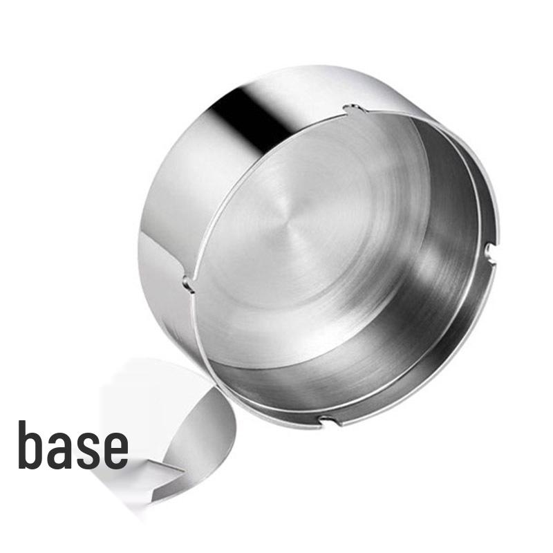 Seiko Stainless Steel Ashtray with Lid - Creative, Thickened Design for Home, Car, or Cafe Use