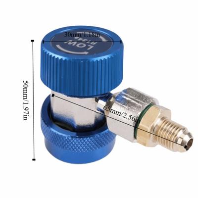 R134 a/C Air Conditioning Coupler Adapter with Extractor Valve Core 1/4 Inch Fitting Low and High AC Coupler Easy To Connect