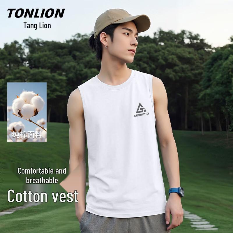 TonLion Men s Pure Cotton Sleeveless Vest 2XL